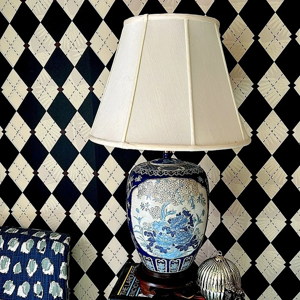 Vintage Chinoiserie Textured Table Lamp – Cultured‎ Elegance